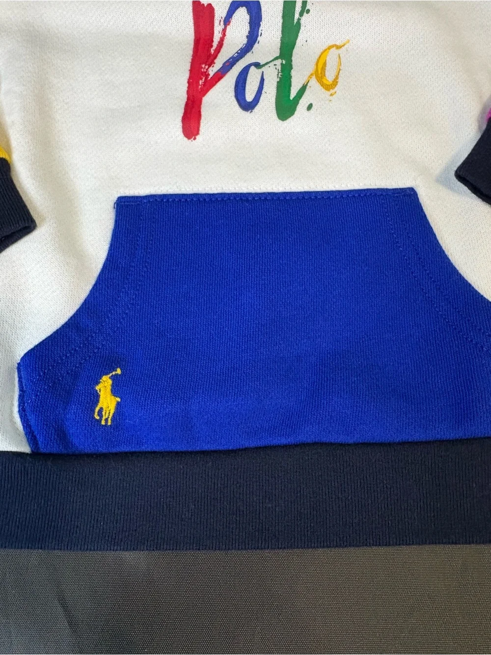 Ralph Lauren Colorblock Kids Sweatshirt - White, Green, Yellow, Pink, Blue, Navy